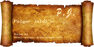 Pelger Jolán névjegykártya